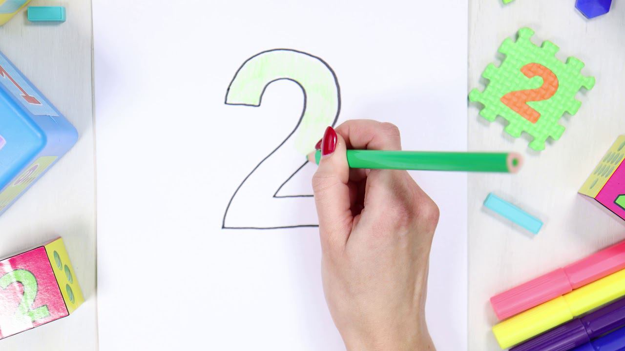Numeral 2. Study the numeral two, educational video смотреть онлайн