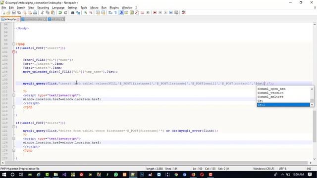 insert update delete view and search data from database in php mysql connection part 2 смотреть онлайн