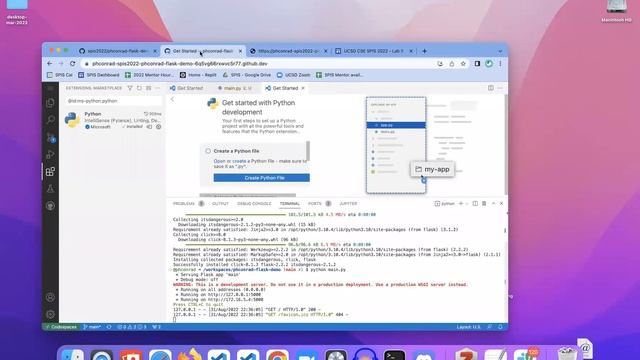 Working with Flask Web Apps in GitHub Codespaces смотреть онлайн