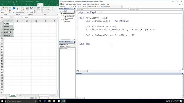 Excel VBA Programming - Arrays | 6 - Dynamic Arrays смотреть онлайн
