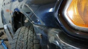 Mitsubishi Pajero Sport ремонт крыла переднего правого