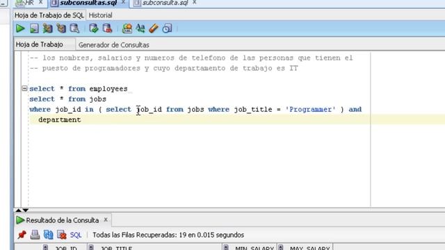 SUBCONSULTAS EN ORACLE смотреть онлайн