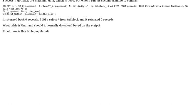 GIS: Loading Tiger Data, and populating missing table data (such as tabblock) смотреть онлайн