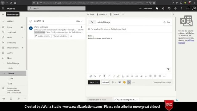 How to Setup Custom Domain Email in Outlook.com plus Testing Send & Receive смотреть онлайн
