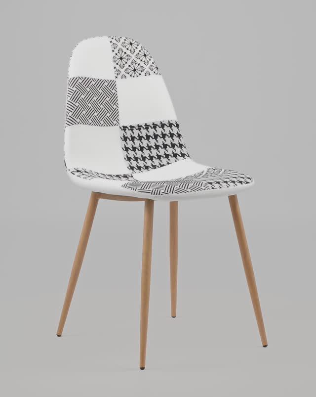 Стул Валенсия SN пэчворк. Мягкий стул для кухни в обивке из ткани, ножки из металла смотреть онлайн