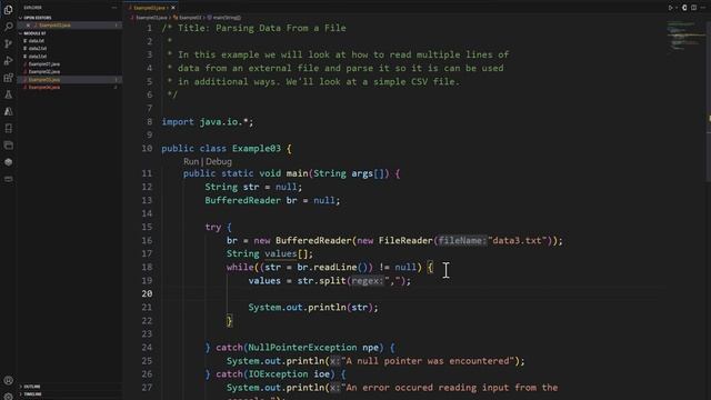 Java Practice Examples - Module 7-3 Parsing a CSV File смотреть онлайн