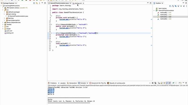 How to use enabled, dependsOnMethods and alwaysRun with @Test Annotation in TestNG смотреть онлайн