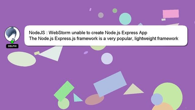 NodeJS : WebStorm unable to create Node.js Express App смотреть онлайн
