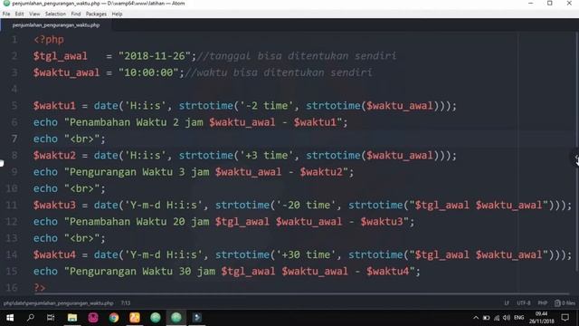 Penjumlahan dan Pengurangan Waktu di PHP смотреть онлайн