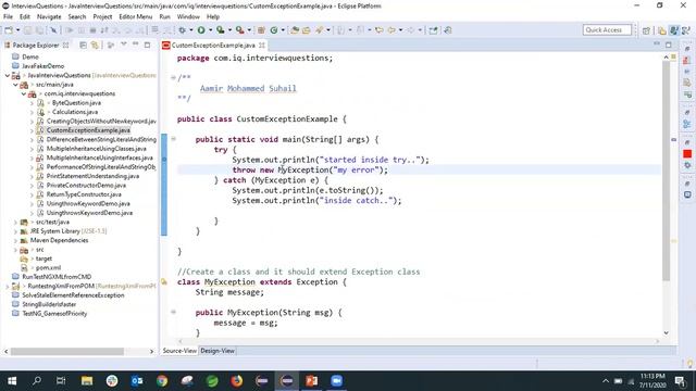 How To Write a Custom Exception in Java ? | User Defined Exception in Java смотреть онлайн