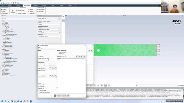 [Ansys Fluent Tutorial 3] Transient flow around a cylinder смотреть онлайн