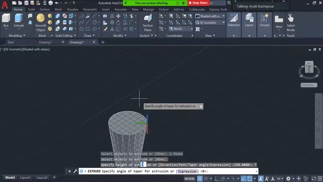 45: Extrude with Taper Angle (AutoCAD Tutorial) смотреть онлайн