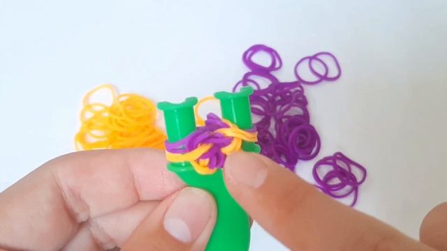 Браслет КОСА РУСАЛКИ из резиночек RAINBOW LOOM БЕЗ СТАНКА на рогатке | Rainbow loom bracelet смотреть онлайн