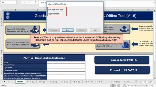 Runtime Error while Opening JSON in Form GSTR 9C Offline Tool смотреть онлайн