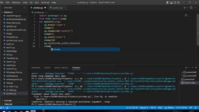SPOTIFY AUTOMATION IN PYTHON || BY ALL ABOUT PYTHON WITH YASH смотреть онлайн