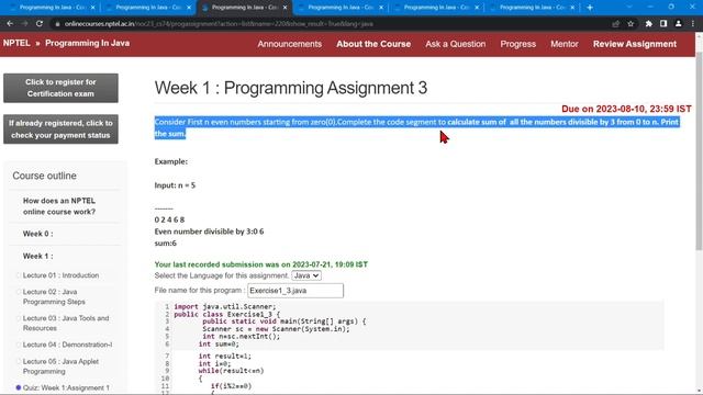 NPTEL Programming In Java WEEK 1 Programming Assignment Solutions | Swayam July 2023 | IIT Kharagpu смотреть онлайн