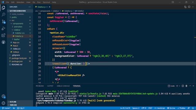 Gesture animation in react with framer motion смотреть онлайн