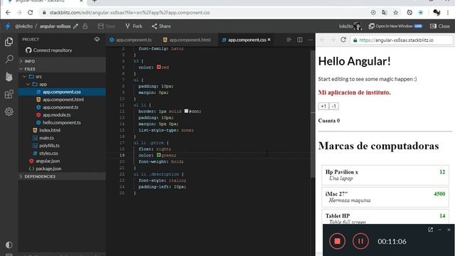 Angular 8 - ngFOR | Listando un Array de objetos + CSS | Online смотреть онлайн