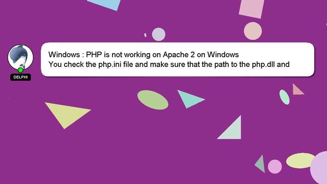 Windows : PHP is not working on Apache 2 on Windows смотреть онлайн
