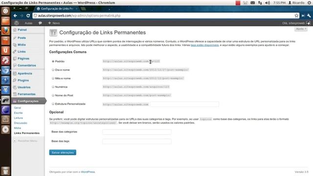 Configurar endereços URL (Permalink) no Wordpress смотреть онлайн