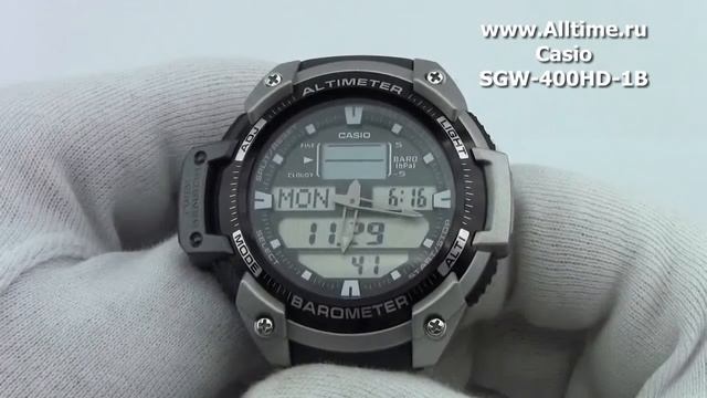 Мужские японские наручные часы Casio SGW-400HD-1B смотреть онлайн