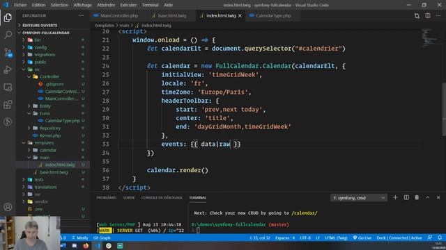 Intégrer FullCalendar dans un projet Symfony 4 ou 5 смотреть онлайн