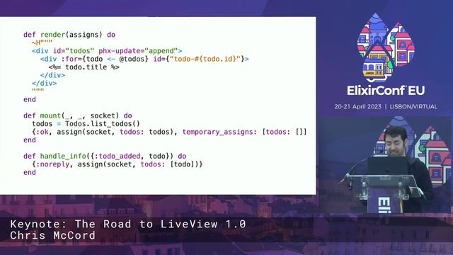 Keynote: The Road To LiveView 1.0 by Chris McCord | ElixirConf EU 2023 смотреть онлайн