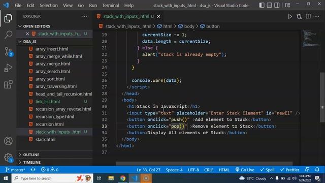 DSA with JavaScript in Hindi #15 Stack Data structure with Inputs in JavaScript смотреть онлайн