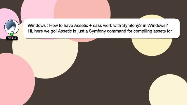 Windows : How to have Assetic + sass work with Symfony2 in Windows? смотреть онлайн