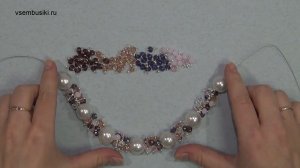 Колье из акриловых и стеклянных бусин мастер класс DIY Necklace from crystals beads