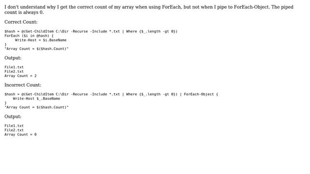 Powershell - Incorrect Array Count when piping ForEach-Object (2 Solutions!!) смотреть онлайн