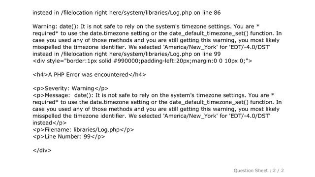 PHP : "date(): It is not safe to rely on the system's timezone settings..." смотреть онлайн