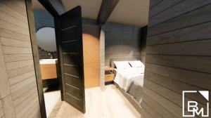 ОДК-3.3D-визуализация каркасного дома 6 на 6 в стиле Барнхаус.