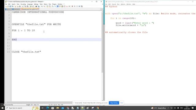 9618 Pseudocode To Python: 08. Writing Files смотреть онлайн