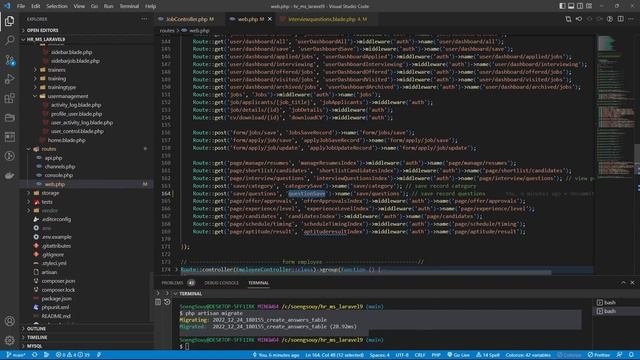 Validate form add question Job Basic Laravel 9 | HR System смотреть онлайн