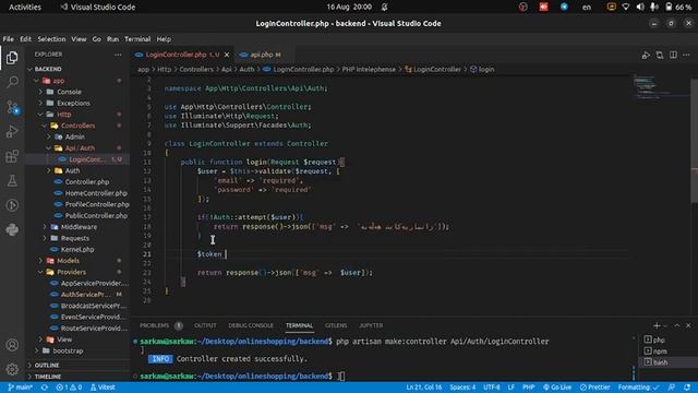 laravel + vuejs - Online Shopping | API Authentication ( login, logout, register) смотреть онлайн