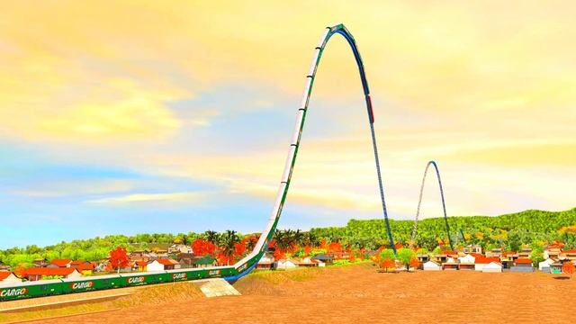 KERETA API PENUMPANG VS REL ROLLER COASTER | PASSENGER TRAIN OVER THE HIGH ROLLER COASTER LINE #18 смотреть онлайн