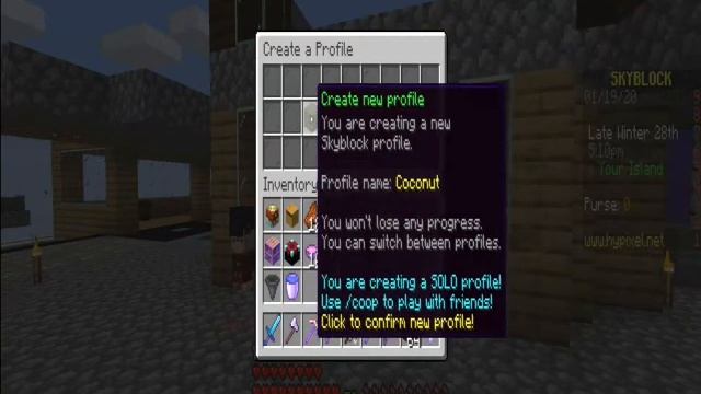 How to make a new profile in Hypixel Skyblock!!! смотреть онлайн