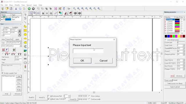 Быстрый вывод текста с "Клавиатуры" в процессе лазерной гравировки EzCad смотреть онлайн