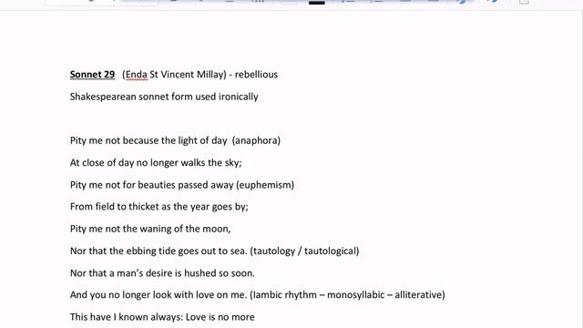 Sonnet 29 - Edna St Vincent Millay смотреть онлайн