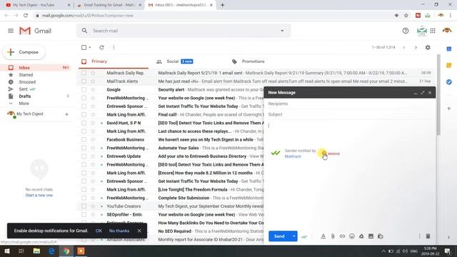 How to Know Your send email Read or Not , Mail track For Gmail : Email Tracking Feature Hindi 2019 смотреть онлайн