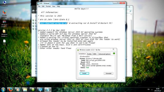 Windows 7 Loader v2.2.2 by daz смотреть онлайн