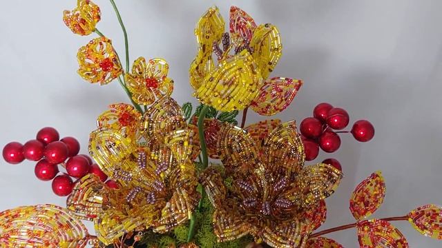 Краски Осени - моя новая Композиция из бисера в тыкве смотреть онлайн