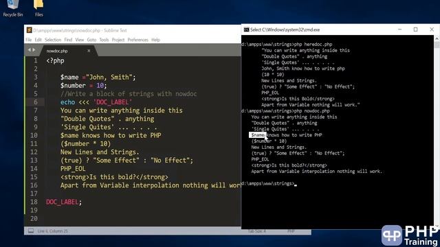 Nowdoc in PHP - what is nowdoc in php? смотреть онлайн