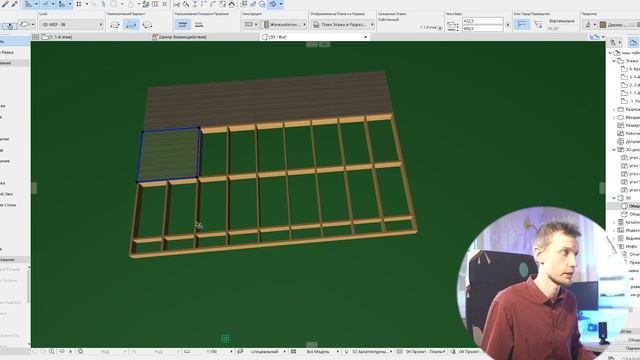 Каркасный дом в Архикад своими руками. Видео 2. Черный пол из OSB смотреть онлайн