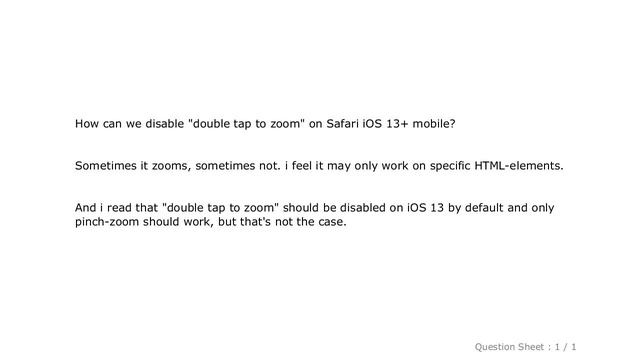iOS : Disable double tap zoom on Safari iOS 13 + смотреть онлайн