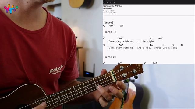 Come Away With Me Norah Jones Ukulele Tutorial Lesson | Chords with singing смотреть онлайн