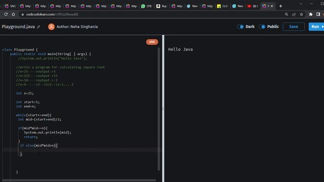 find square root of given number || in java || in hindi || 01 смотреть онлайн