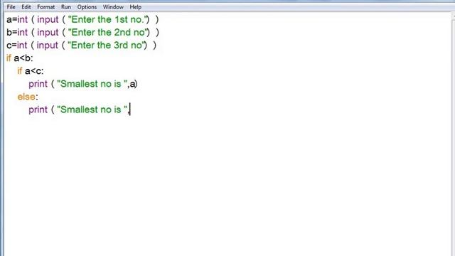 Calculate Smallest number in python ! Find smallest number in python ! if else program in python смотреть онлайн