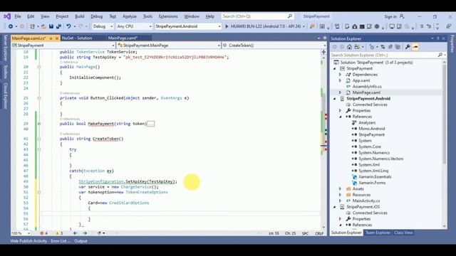 Stripe Payment Gateway Integration Xamarin Form | Credit Card Payment Integration смотреть онлайн